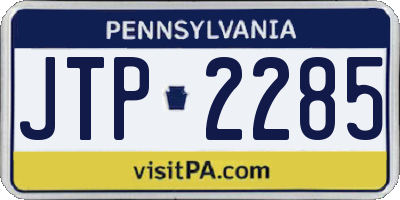 PA license plate JTP2285