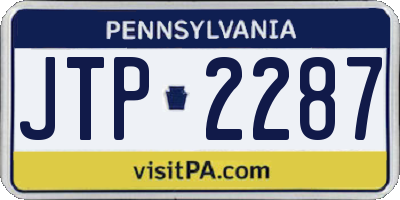 PA license plate JTP2287