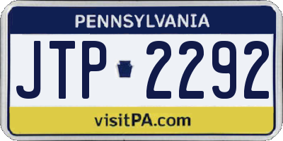 PA license plate JTP2292