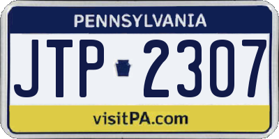 PA license plate JTP2307