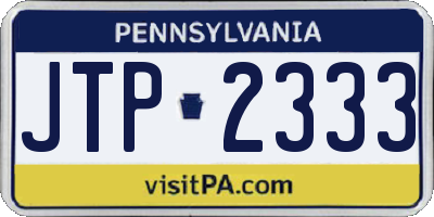 PA license plate JTP2333