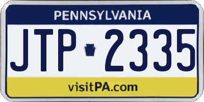PA license plate JTP2335