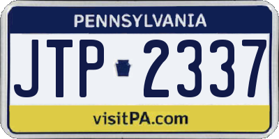 PA license plate JTP2337