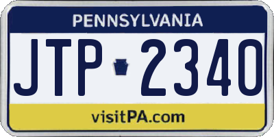 PA license plate JTP2340