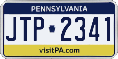 PA license plate JTP2341