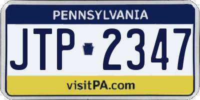 PA license plate JTP2347