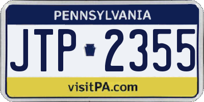 PA license plate JTP2355