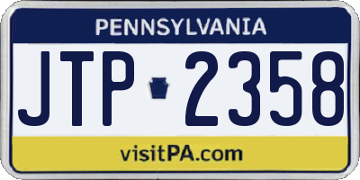 PA license plate JTP2358