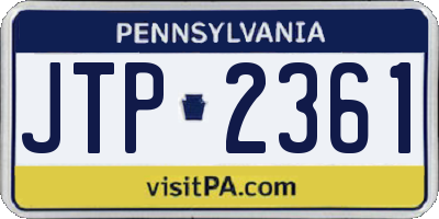 PA license plate JTP2361