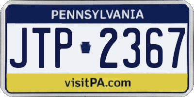 PA license plate JTP2367