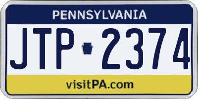 PA license plate JTP2374