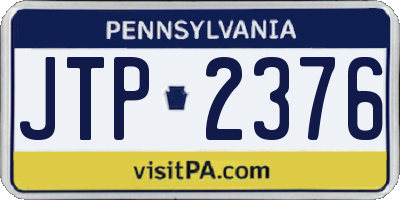 PA license plate JTP2376