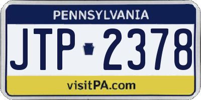 PA license plate JTP2378