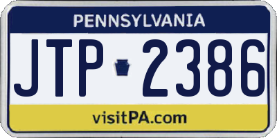 PA license plate JTP2386