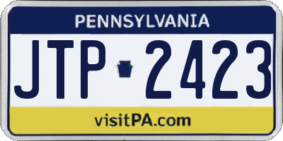 PA license plate JTP2423