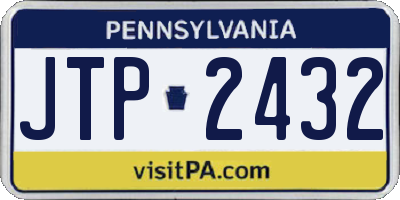 PA license plate JTP2432