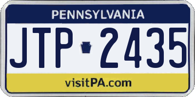 PA license plate JTP2435