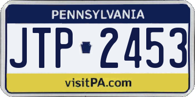 PA license plate JTP2453