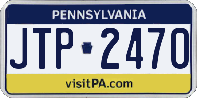 PA license plate JTP2470