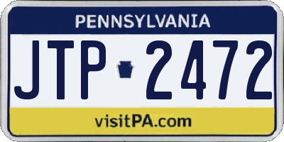 PA license plate JTP2472