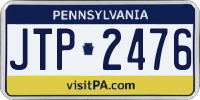PA license plate JTP2476
