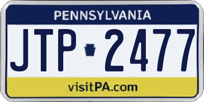 PA license plate JTP2477