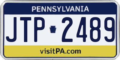 PA license plate JTP2489