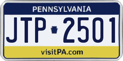 PA license plate JTP2501