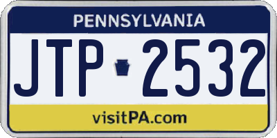 PA license plate JTP2532