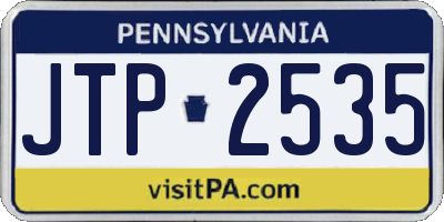 PA license plate JTP2535