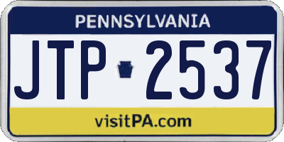 PA license plate JTP2537