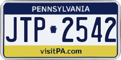 PA license plate JTP2542
