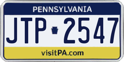 PA license plate JTP2547