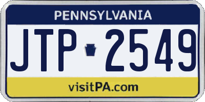 PA license plate JTP2549