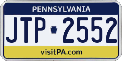 PA license plate JTP2552