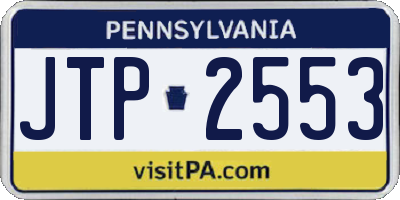 PA license plate JTP2553