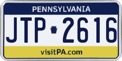 PA license plate JTP2616