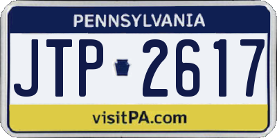 PA license plate JTP2617
