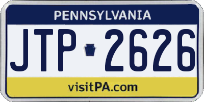 PA license plate JTP2626