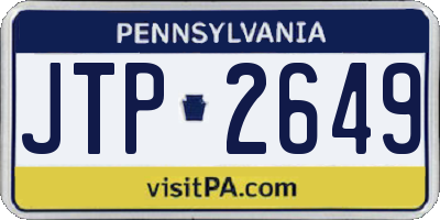 PA license plate JTP2649