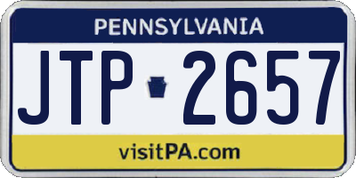 PA license plate JTP2657