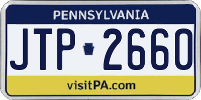 PA license plate JTP2660