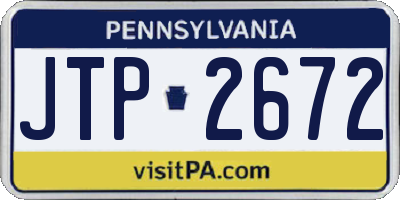 PA license plate JTP2672