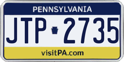 PA license plate JTP2735
