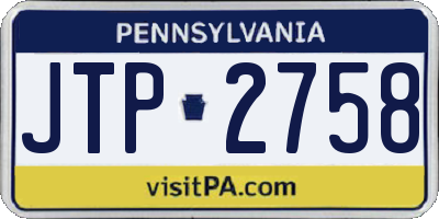 PA license plate JTP2758