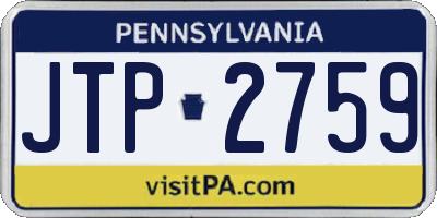 PA license plate JTP2759