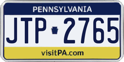 PA license plate JTP2765