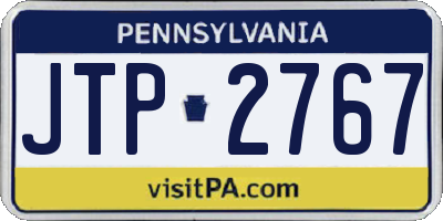 PA license plate JTP2767