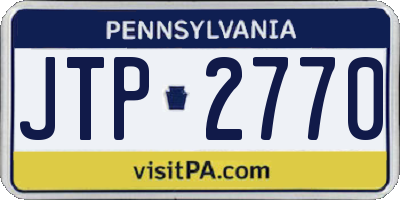 PA license plate JTP2770