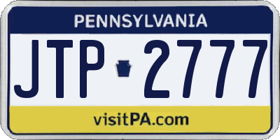 PA license plate JTP2777